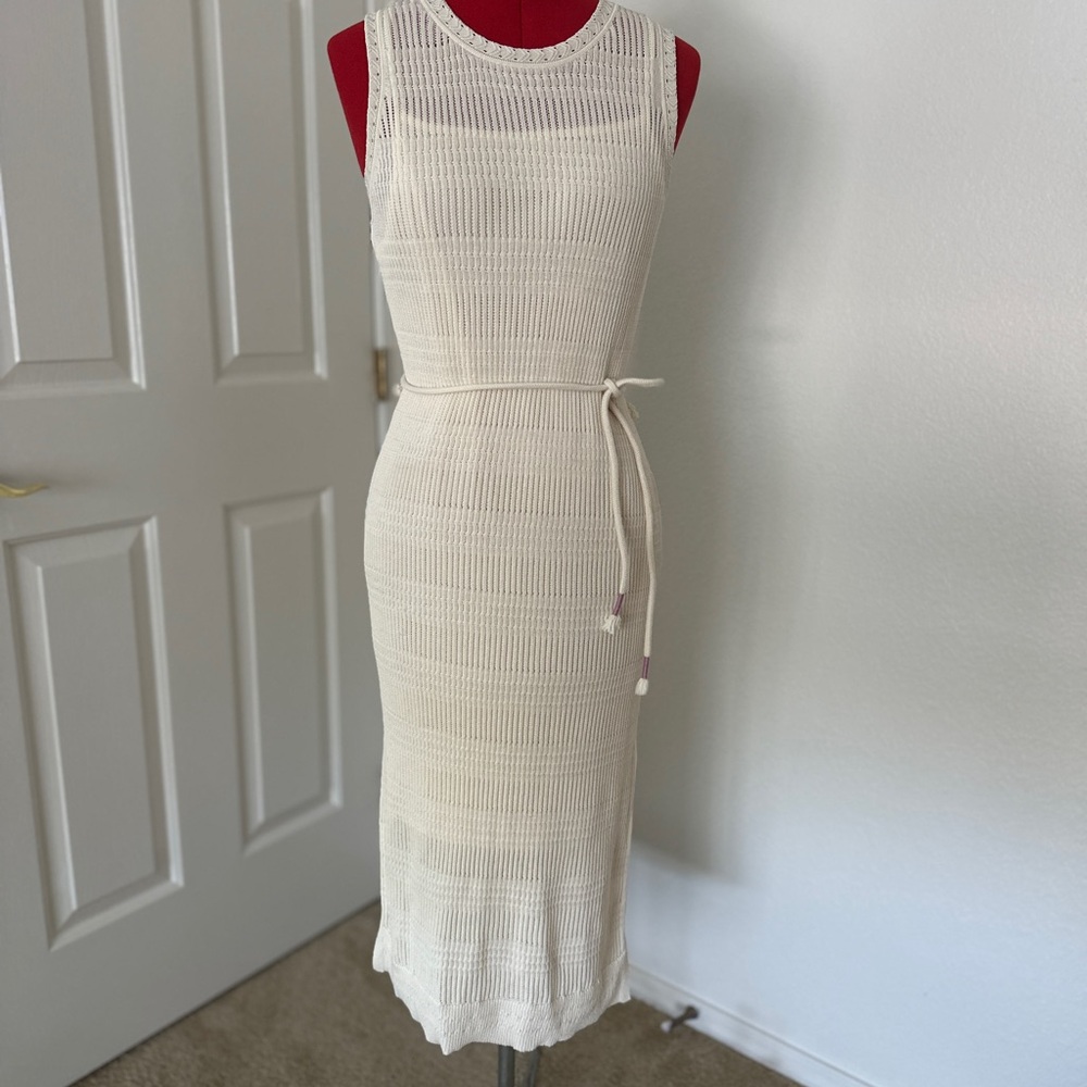 SOLD Rachel Zoe White Crew Neck Sheath Dress